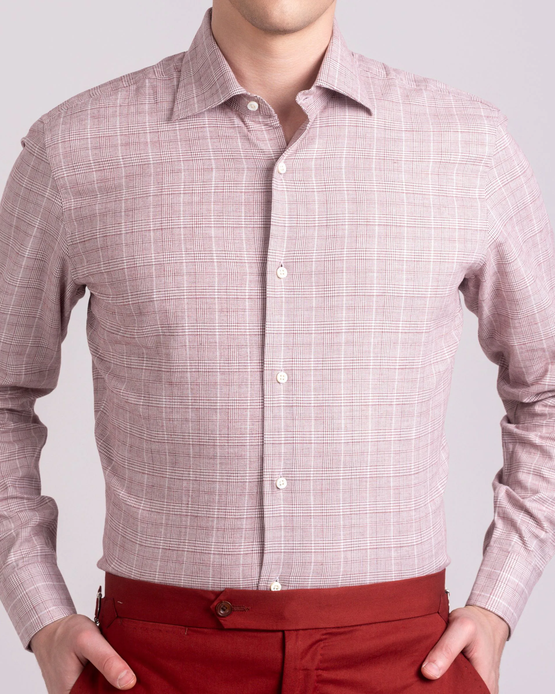 Red Prince Of Wales Check Shirt