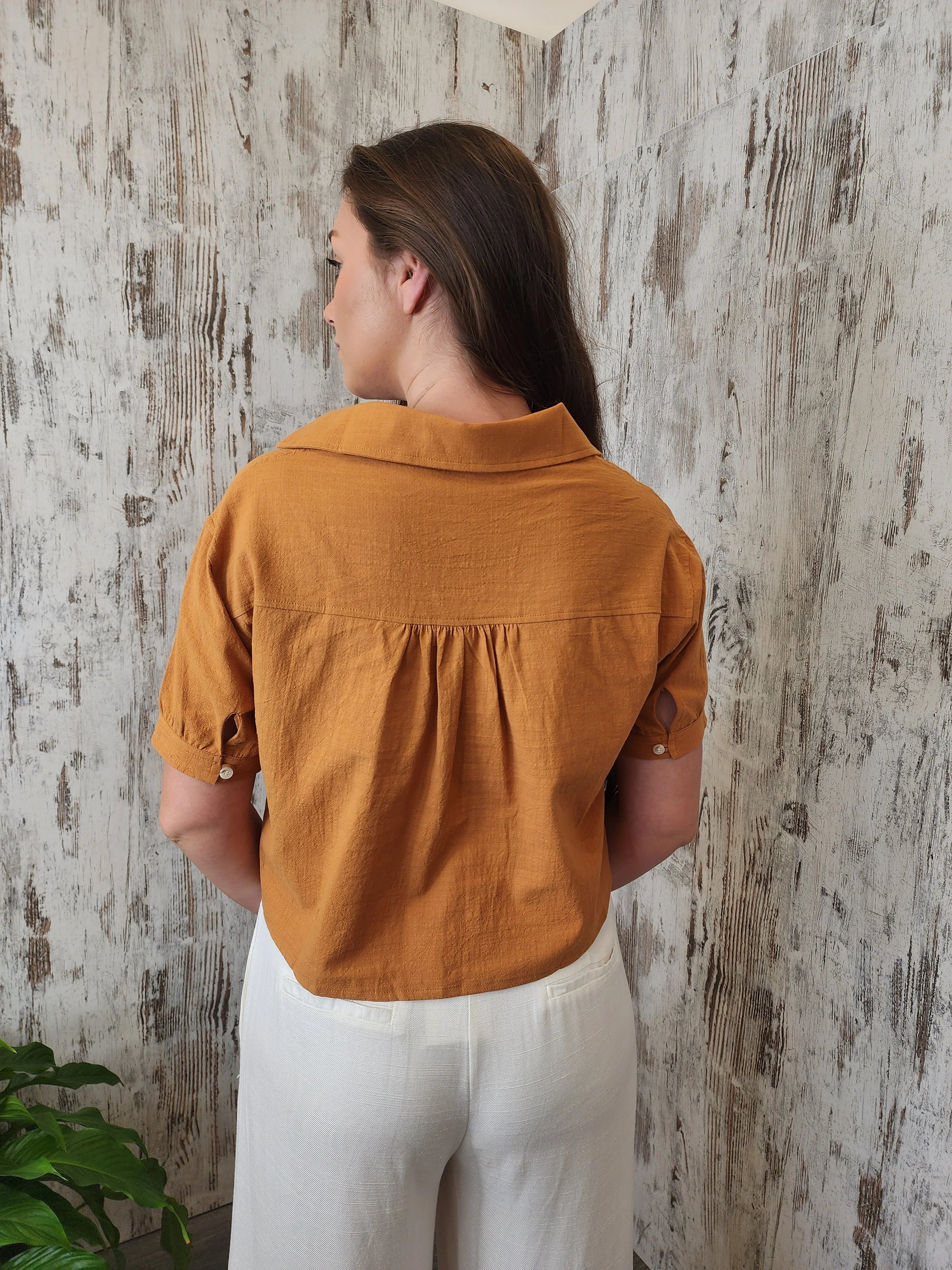 Mason Mustard Cotton Top