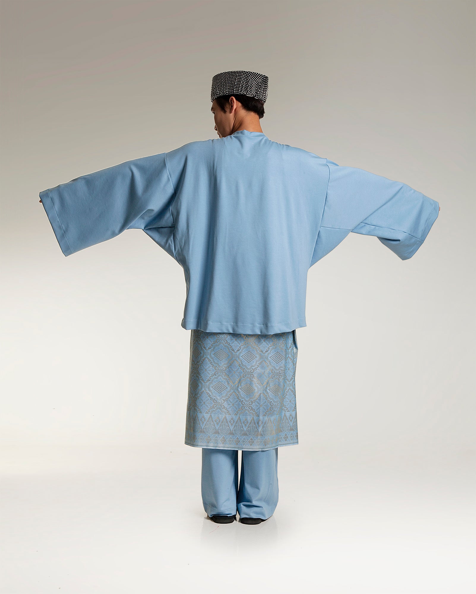 Maya Blue Jersey Malay Sleepwear