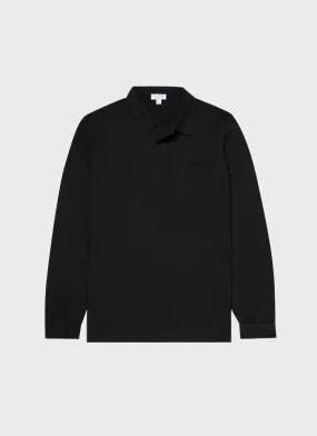 Men's Black Riviera Long Sleeve Polo Shirt