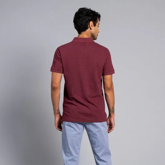 Maroon Cotton Polo T-Shirt by Merlot Evenings