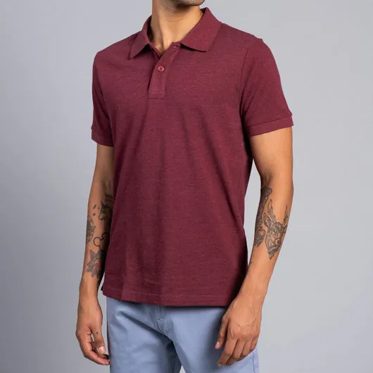 Maroon Cotton Polo T-Shirt by Merlot Evenings