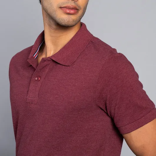 Maroon Cotton Polo T-Shirt by Merlot Evenings