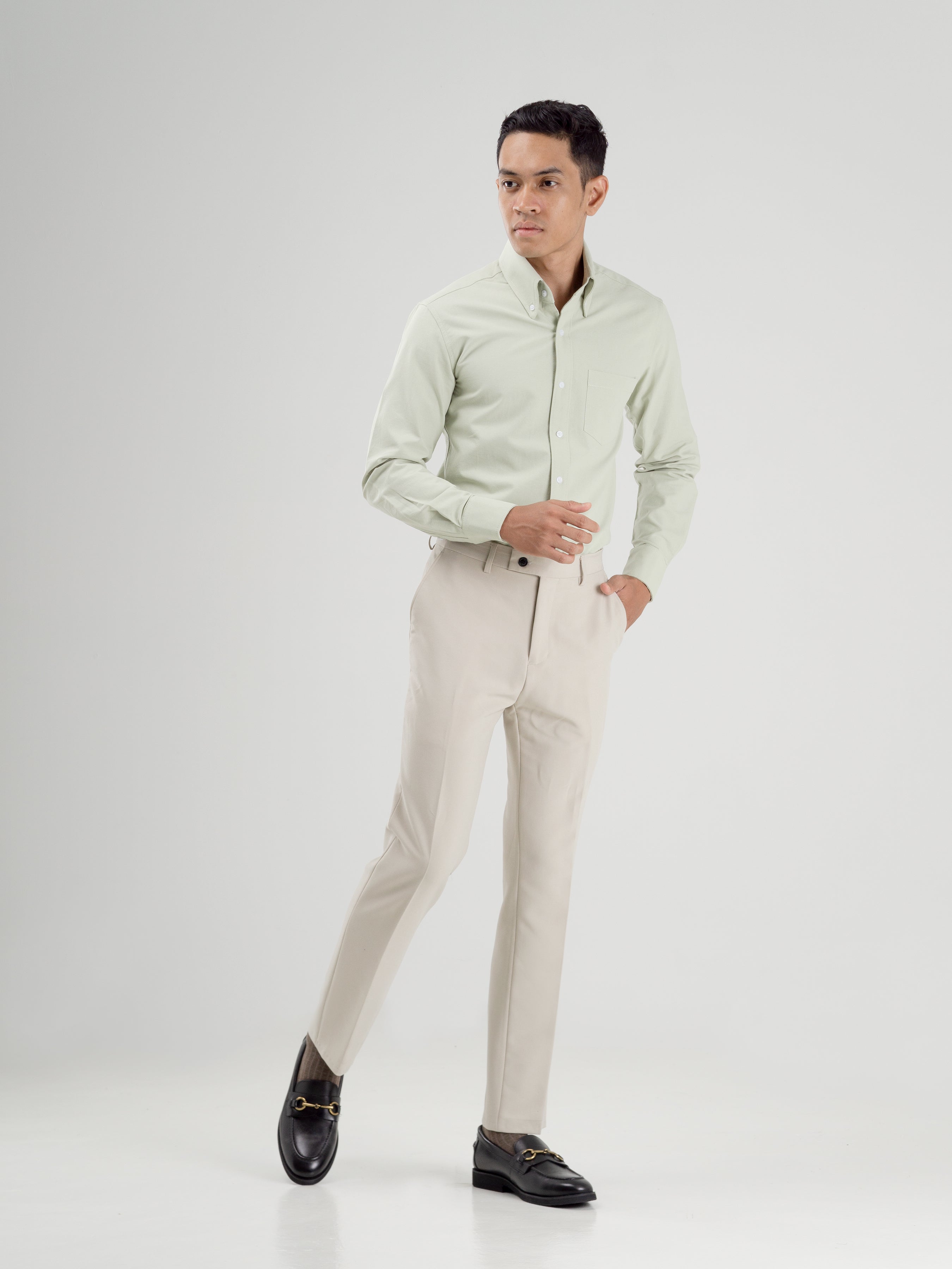 Mint Green Oxford Button-Down Collar Formal Shirt