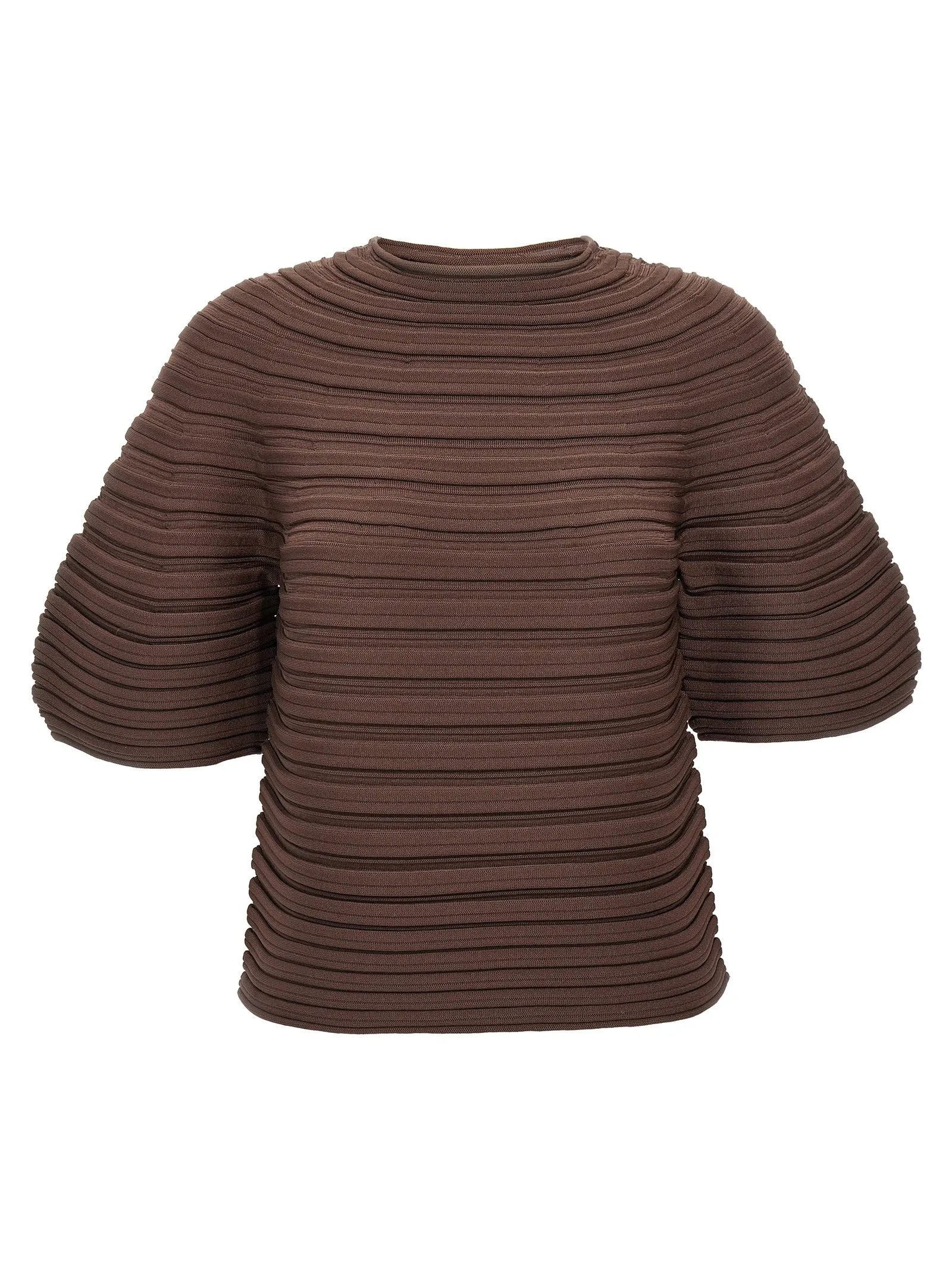 Brown Mushroom Knit T-Shirt