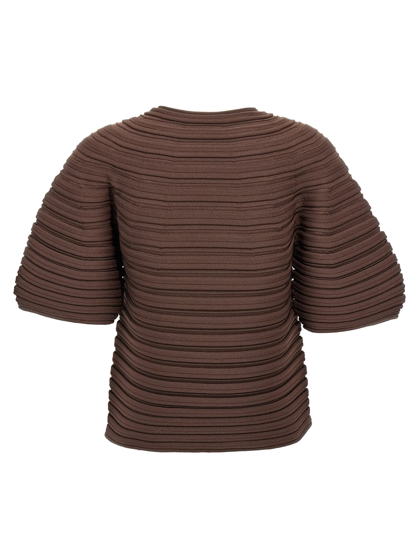 Brown Mushroom Knit T-Shirt