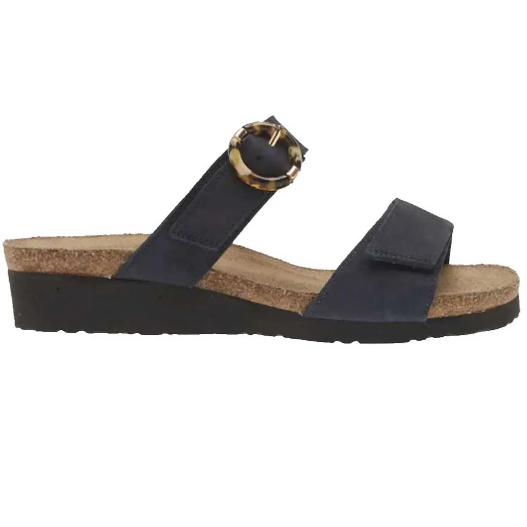 Women's Naot Anabel Slide Wedge Sandal in Navy Nubuck