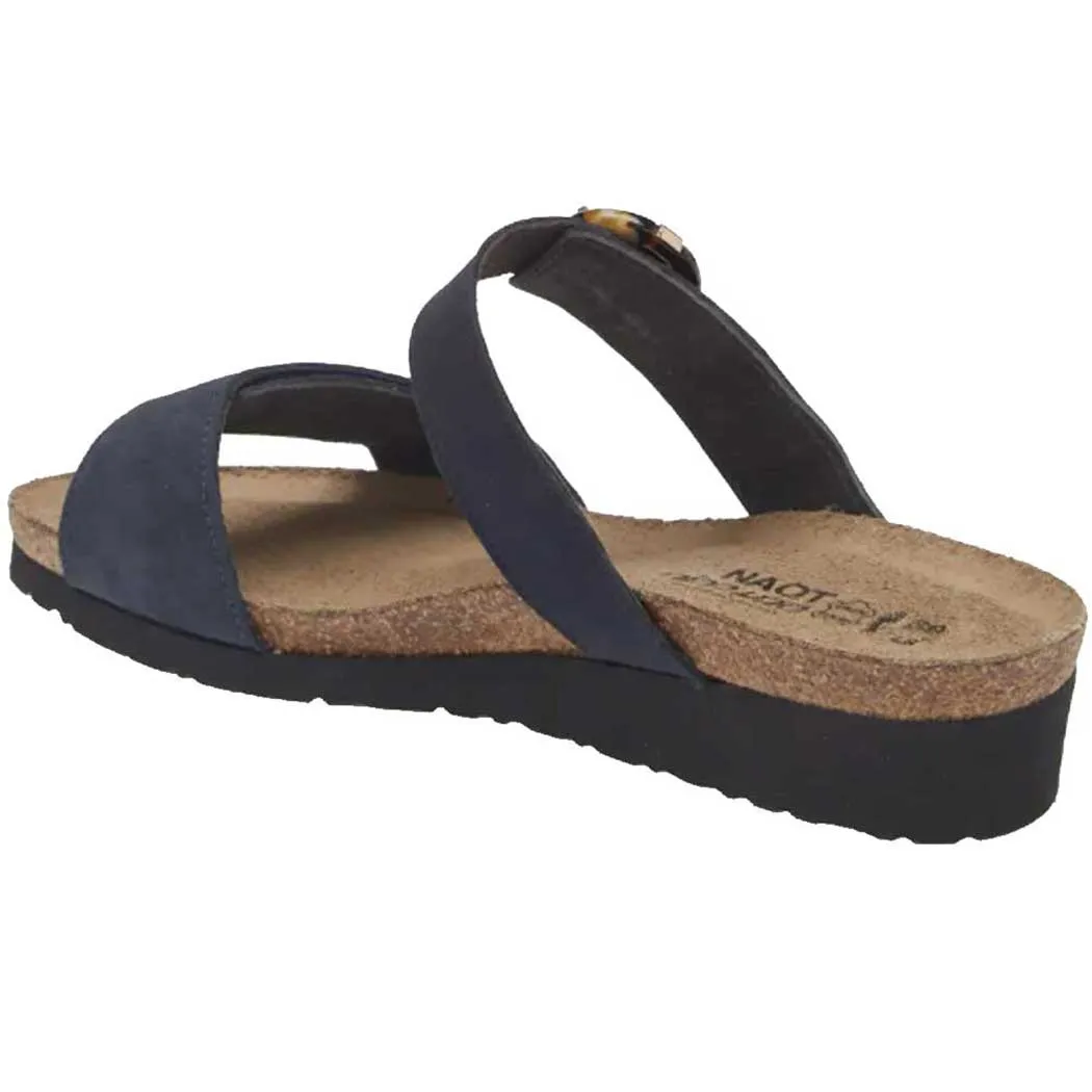 Women's Naot Anabel Slide Wedge Sandal in Navy Nubuck