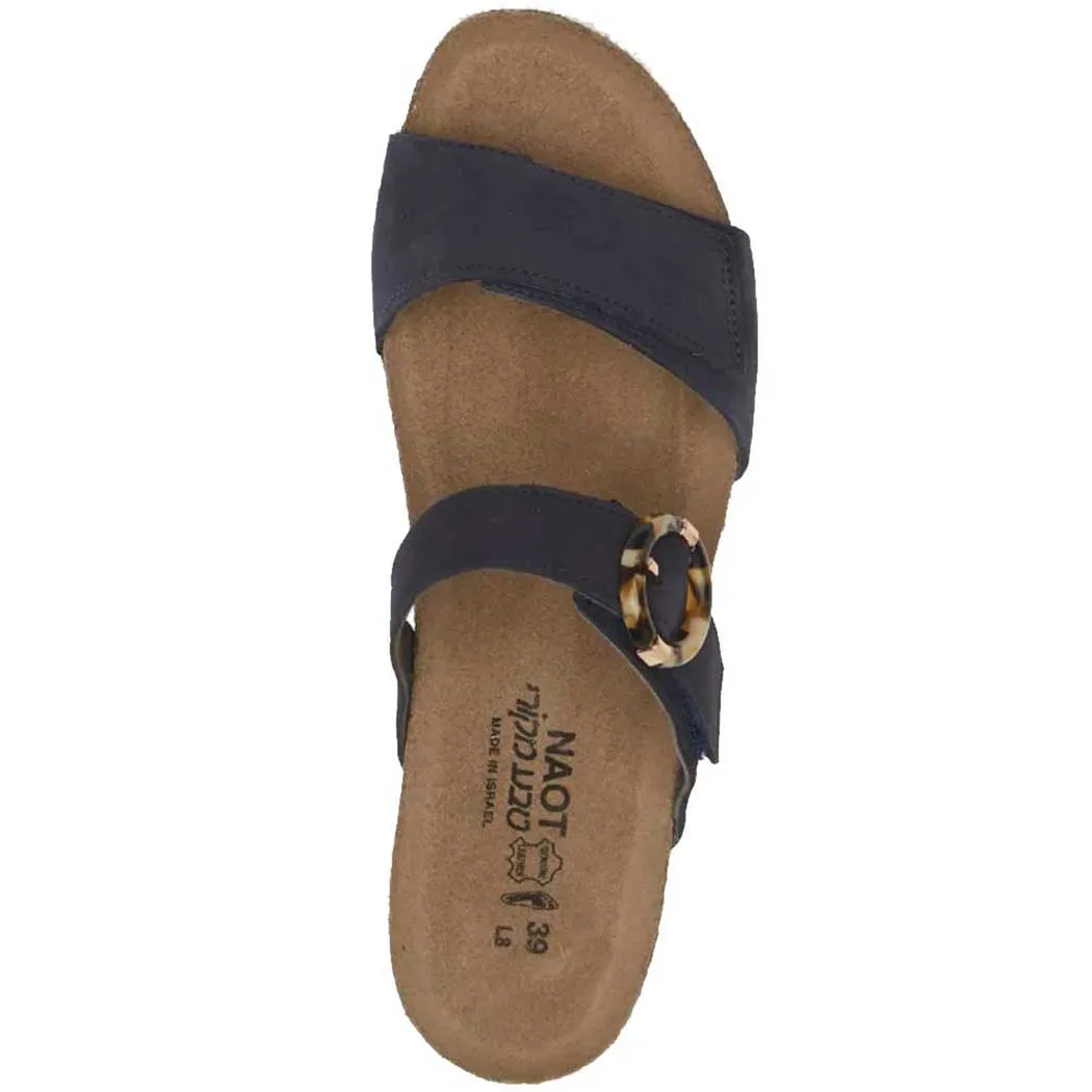 Women's Naot Anabel Slide Wedge Sandal in Navy Nubuck