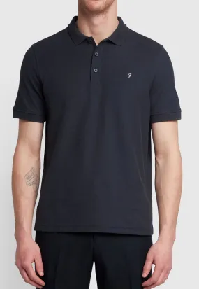 Navy Blue Pique Polo Shirt by Farah Cove