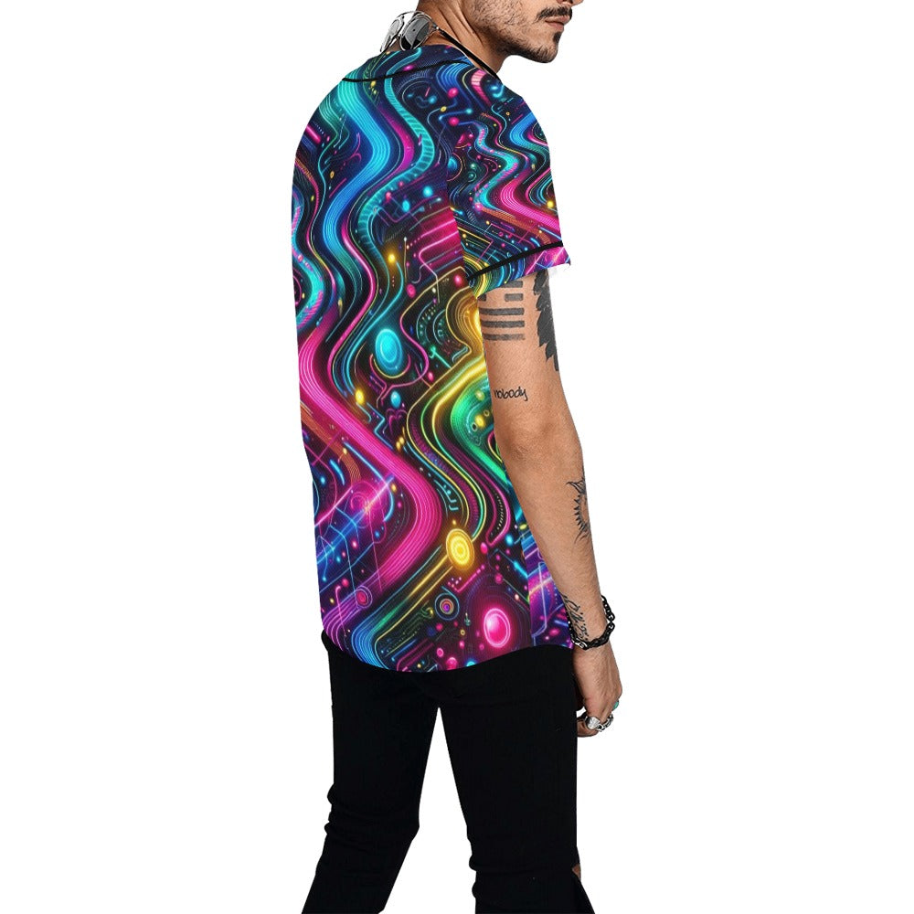 Neon Glow Rave Baseball Jersey