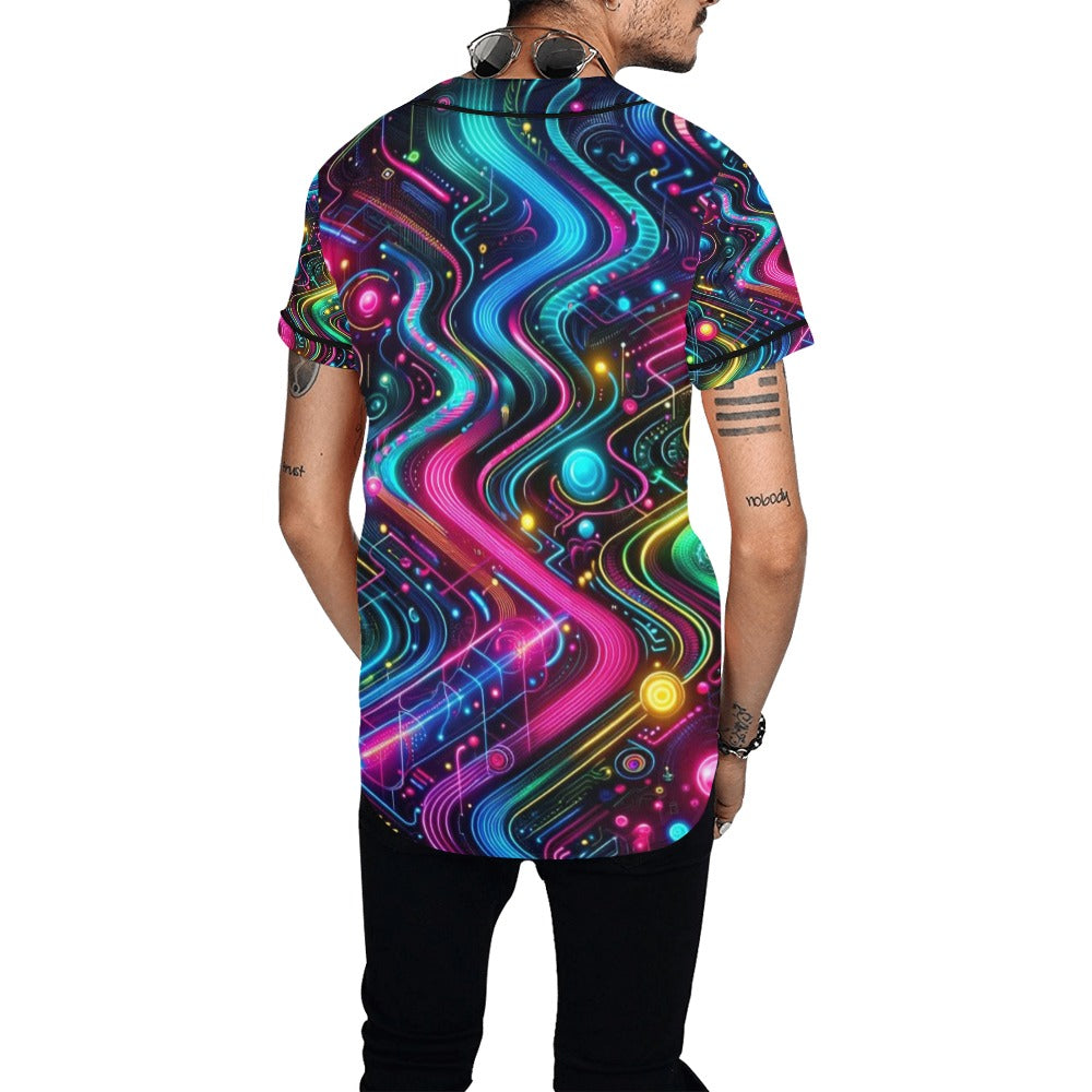 Neon Glow Rave Baseball Jersey