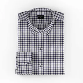 Blue Cotton Shirt with Checkered Pattern from the North.