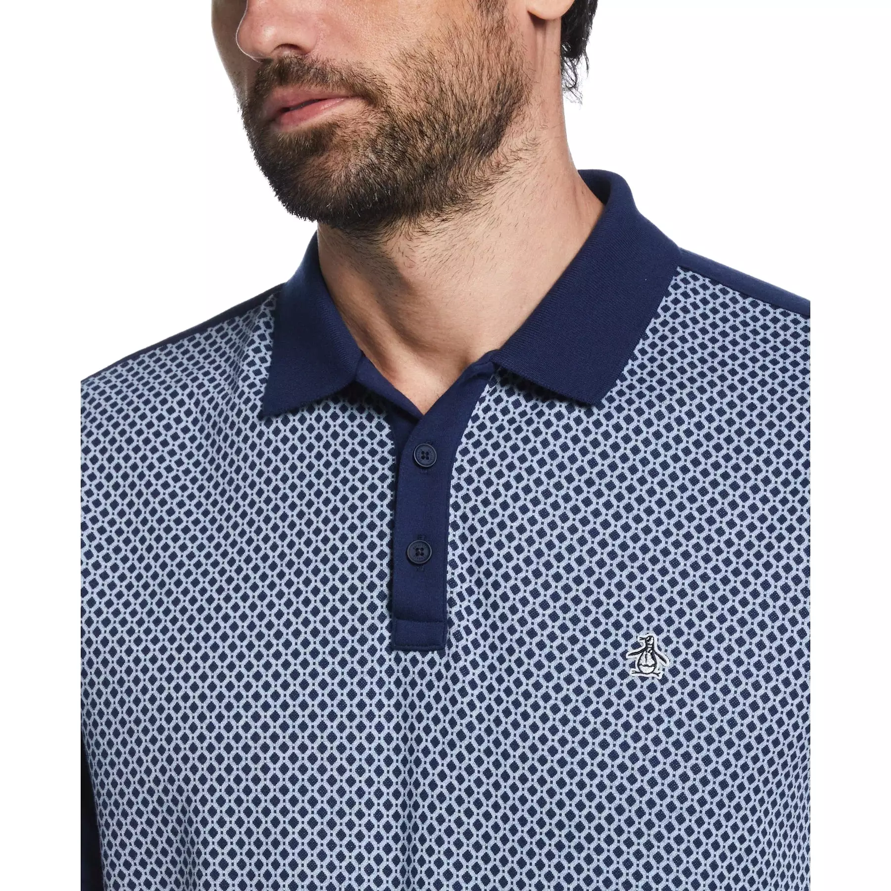 Original Penguin Men's Jacquard Front Polo Shirt.