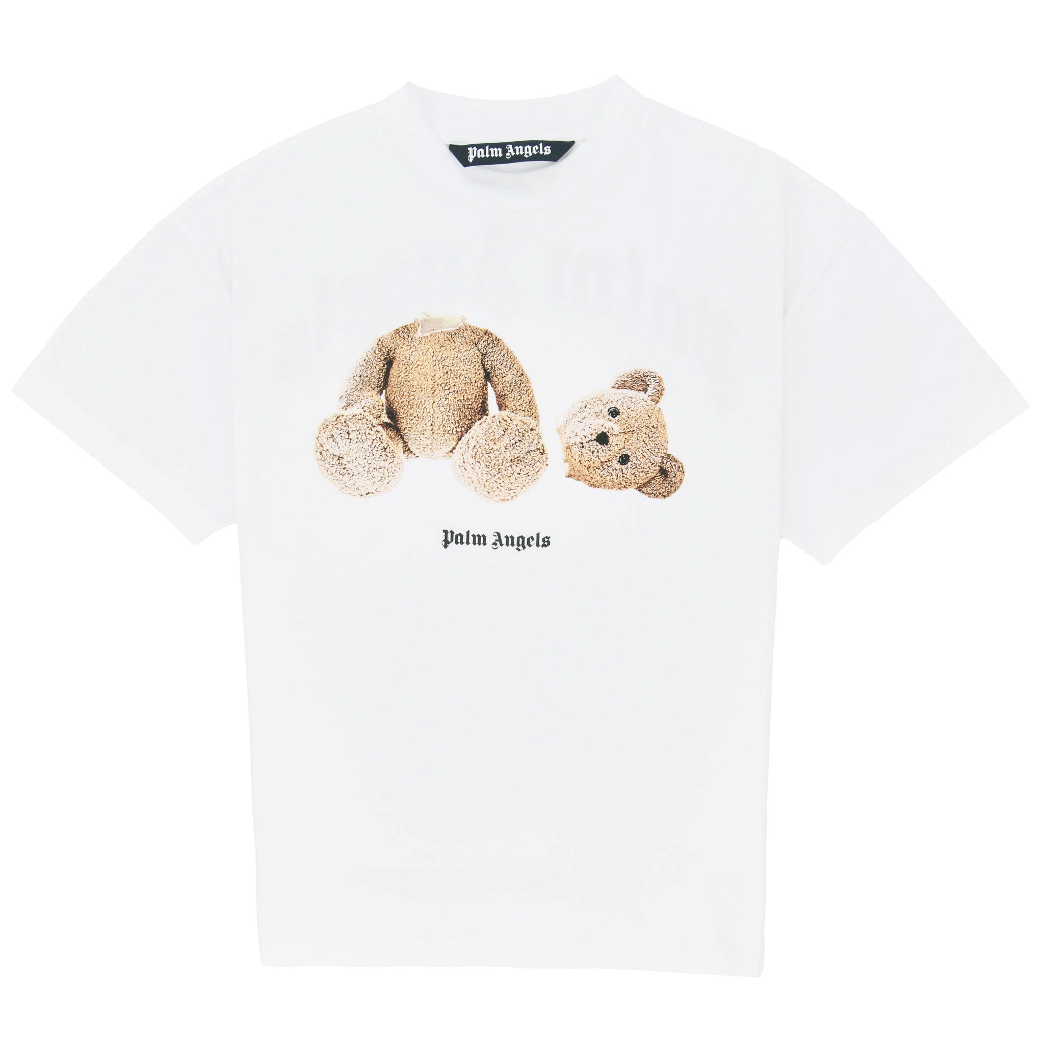 Palm Angels Bear Print T-Shirt - White Brown