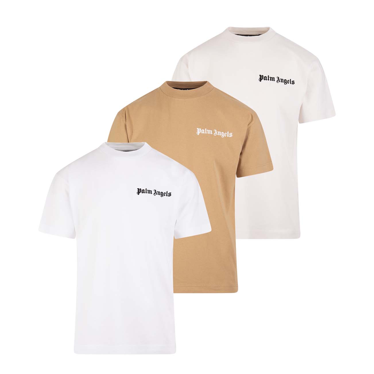 PALM ANGELS Nude Shades Logo T-shirt - 3 Pack