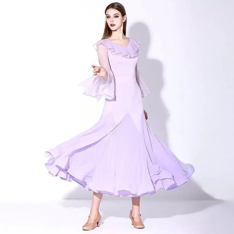 Pastel Ballroom Dance Dress | Yellow Purple Blue | 876