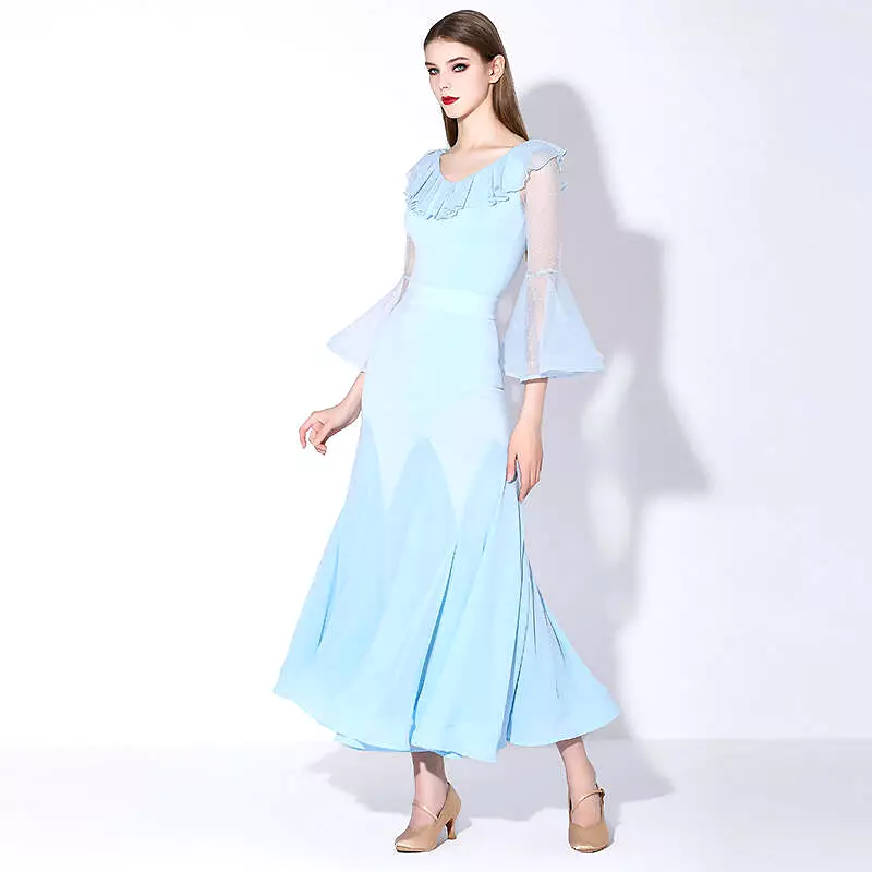 Pastel Ballroom Dance Dress | Yellow Purple Blue | 876