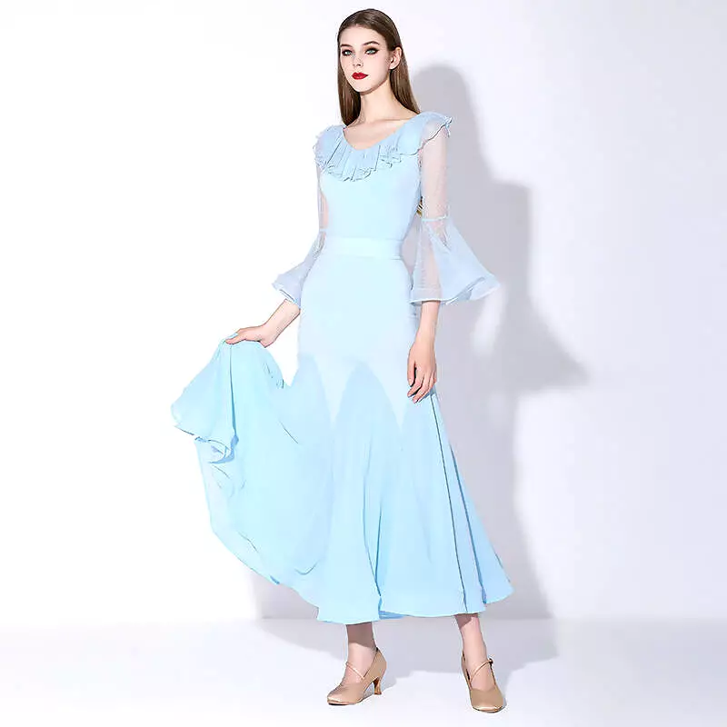 Pastel Ballroom Dance Dress | Yellow Purple Blue | 876