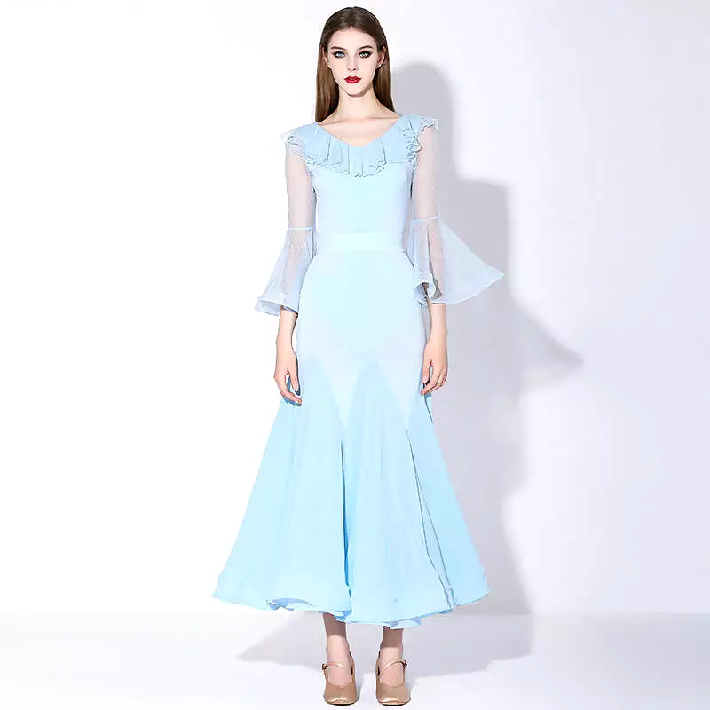 Pastel Ballroom Dance Dress | Yellow Purple Blue | 876