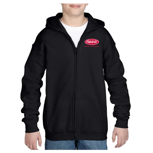 Peterbilt Manitoba Youth Zip Hoodie in Gildan Black