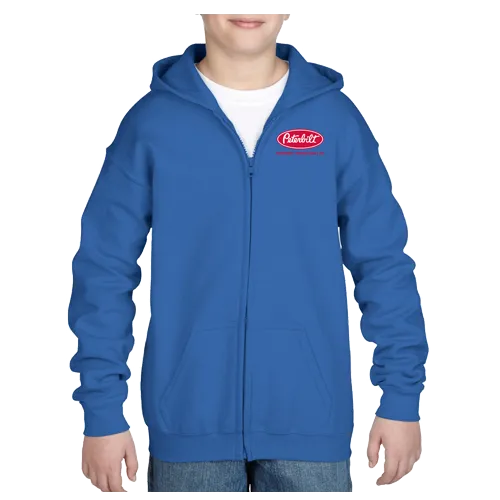 Peterbilt Manitoba Youth Zip Hoodie in Gildan Black