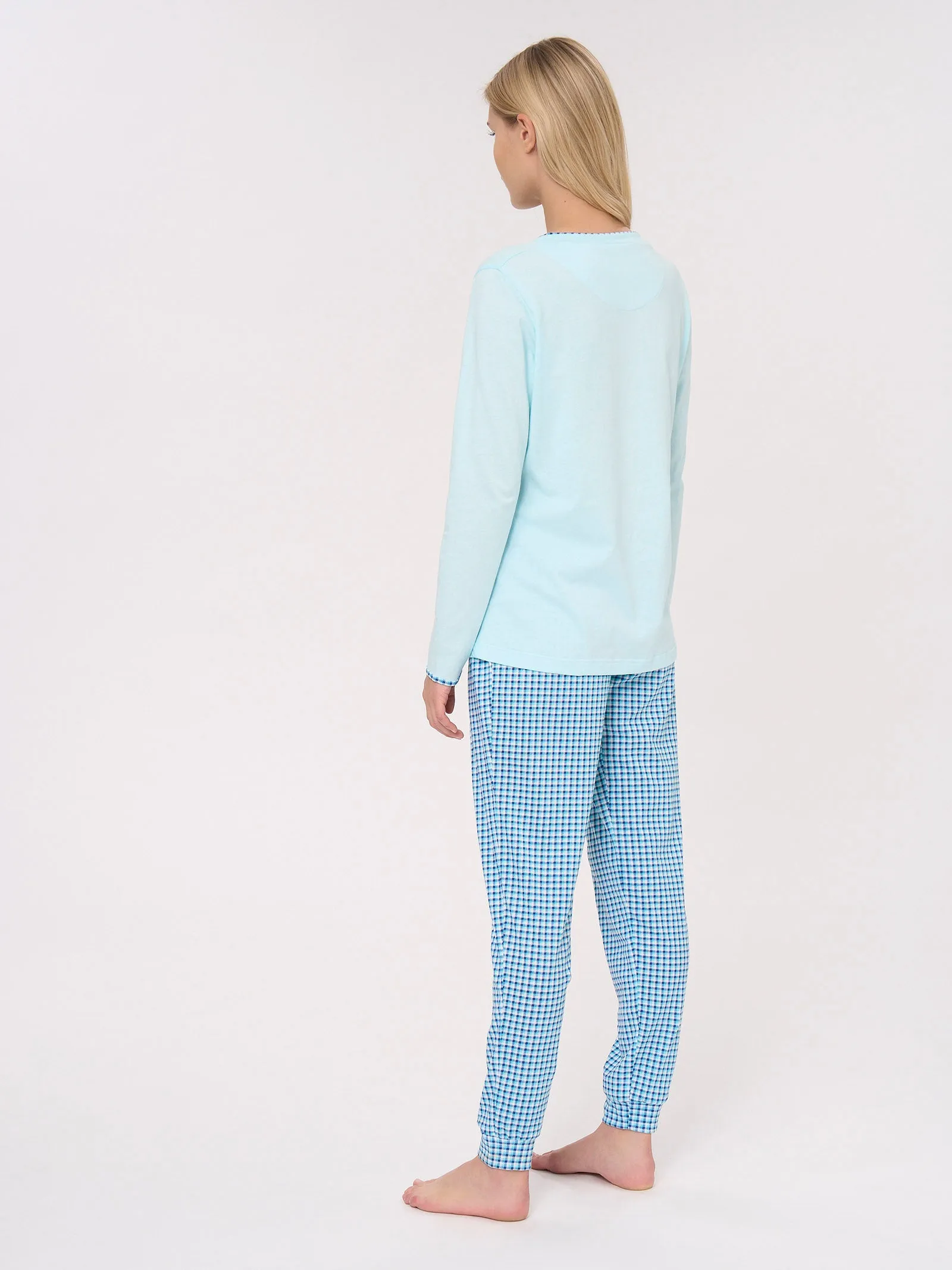 Cotton Jersey Henley Pajamas Fant. Spun Sugar