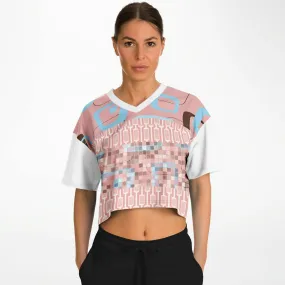 Pink Crop Top Geo Jersey