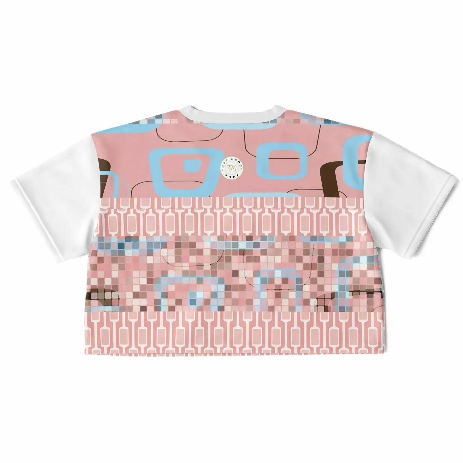 Pink Crop Top Geo Jersey