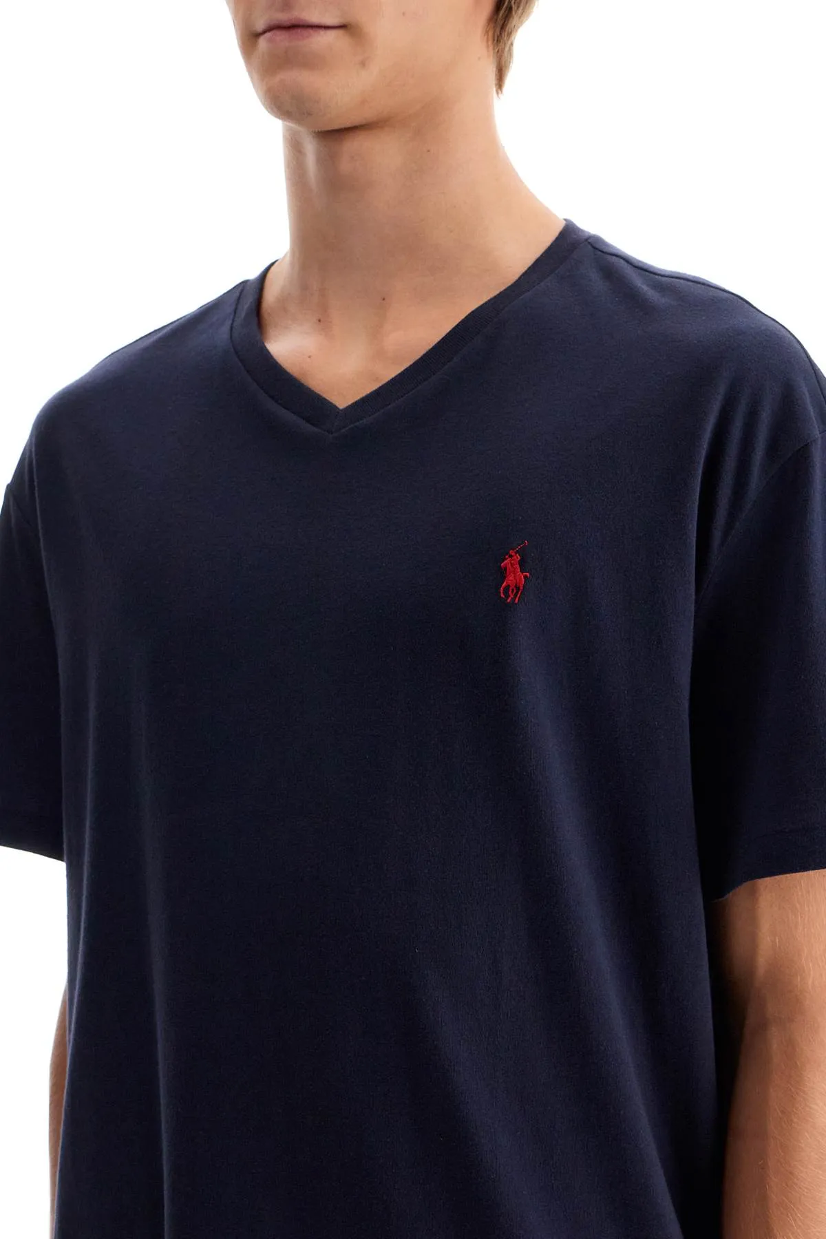 Blue V-Neck T Shirt by Polo Ralph Lauren Classic Fit