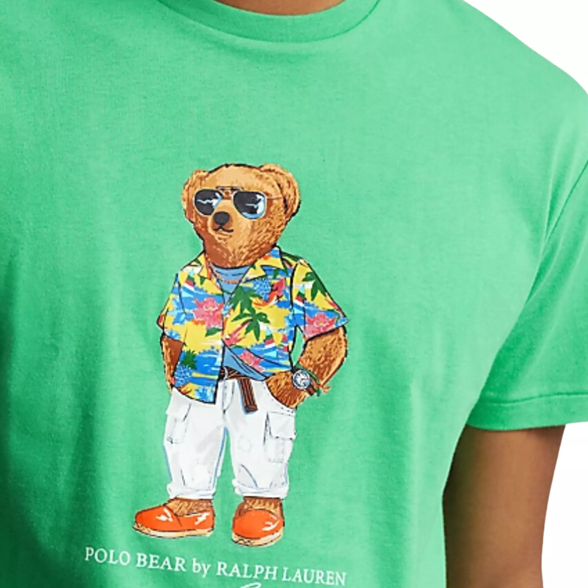 Polo Ralph Lauren Green Classic Fit Polo Bear Jersey T-Shirt