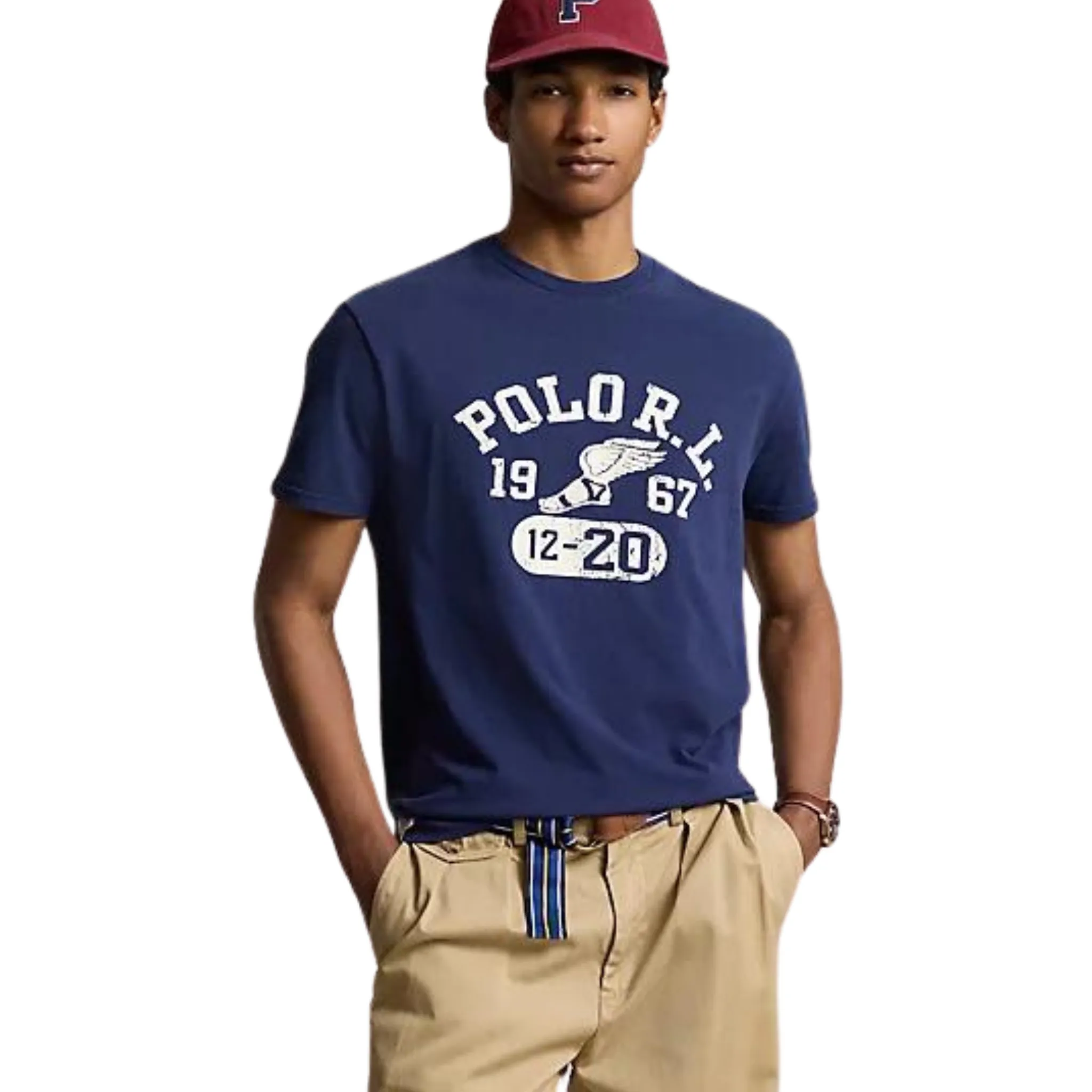 Navy Polo Ralph Lauren Jersey Graphic T-Shirt