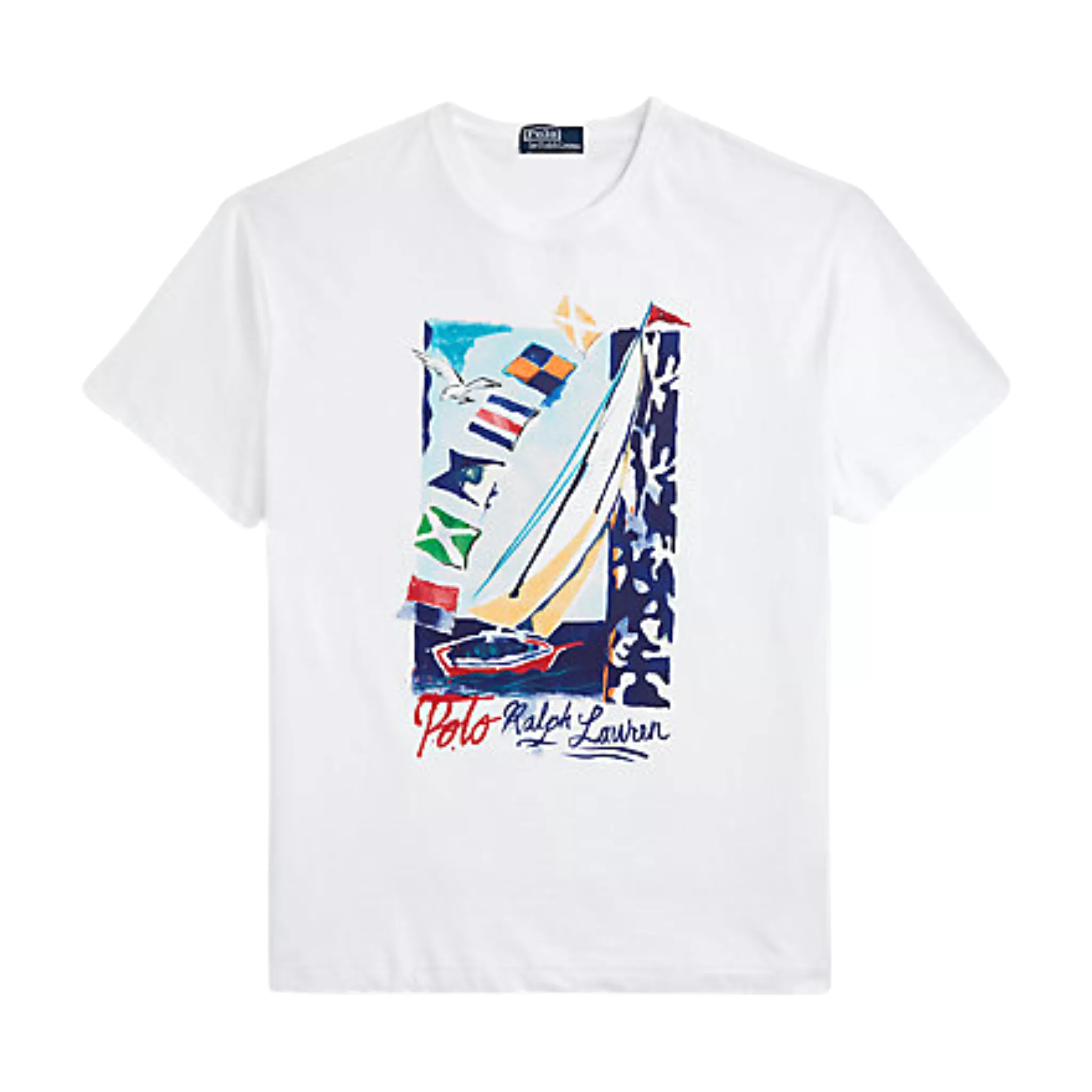 Polo Ralph Lauren sailboat t-shirt, classic fit, jersey fabric, Oxford White.