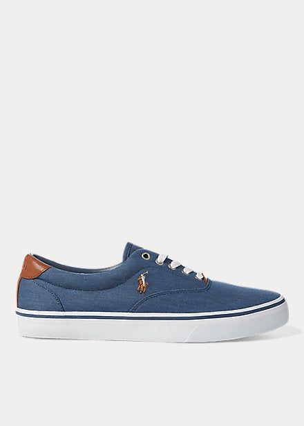 Polo Ralph Lauren Thornton Washed Twill Sneakers - Newport Navy - Google SEO result: Polo Ralph Lauren sneakers, navy color