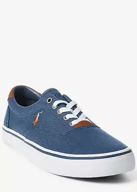 Polo Ralph Lauren Thornton Washed Twill Sneakers - Newport Navy - Google SEO result: Polo Ralph Lauren sneakers, navy color