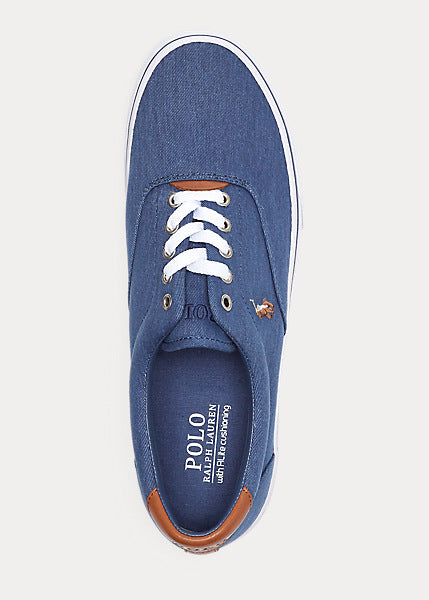 Polo Ralph Lauren Thornton Washed Twill Sneakers - Newport Navy - Google SEO result: Polo Ralph Lauren sneakers, navy color