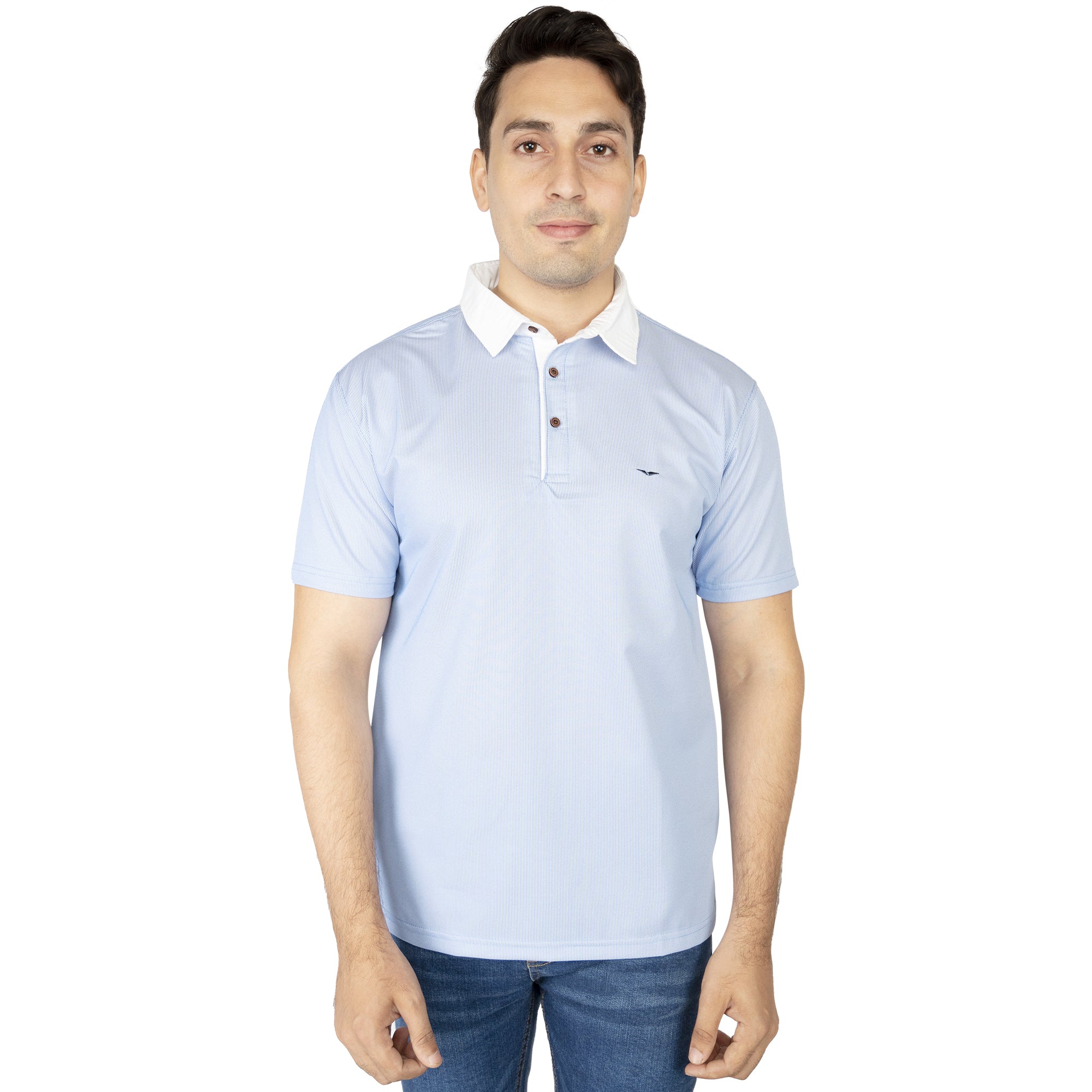 Polo Shirt - Sky/White