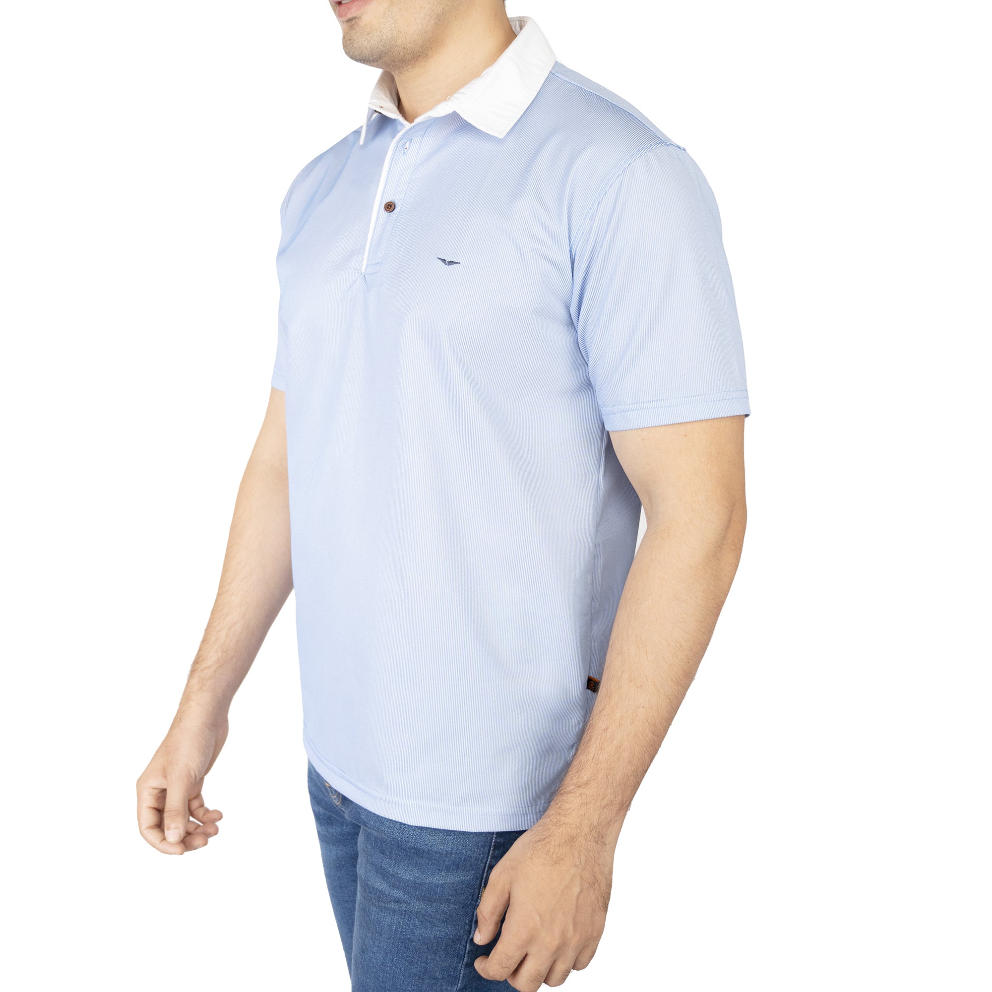 Polo Shirt - Sky/White