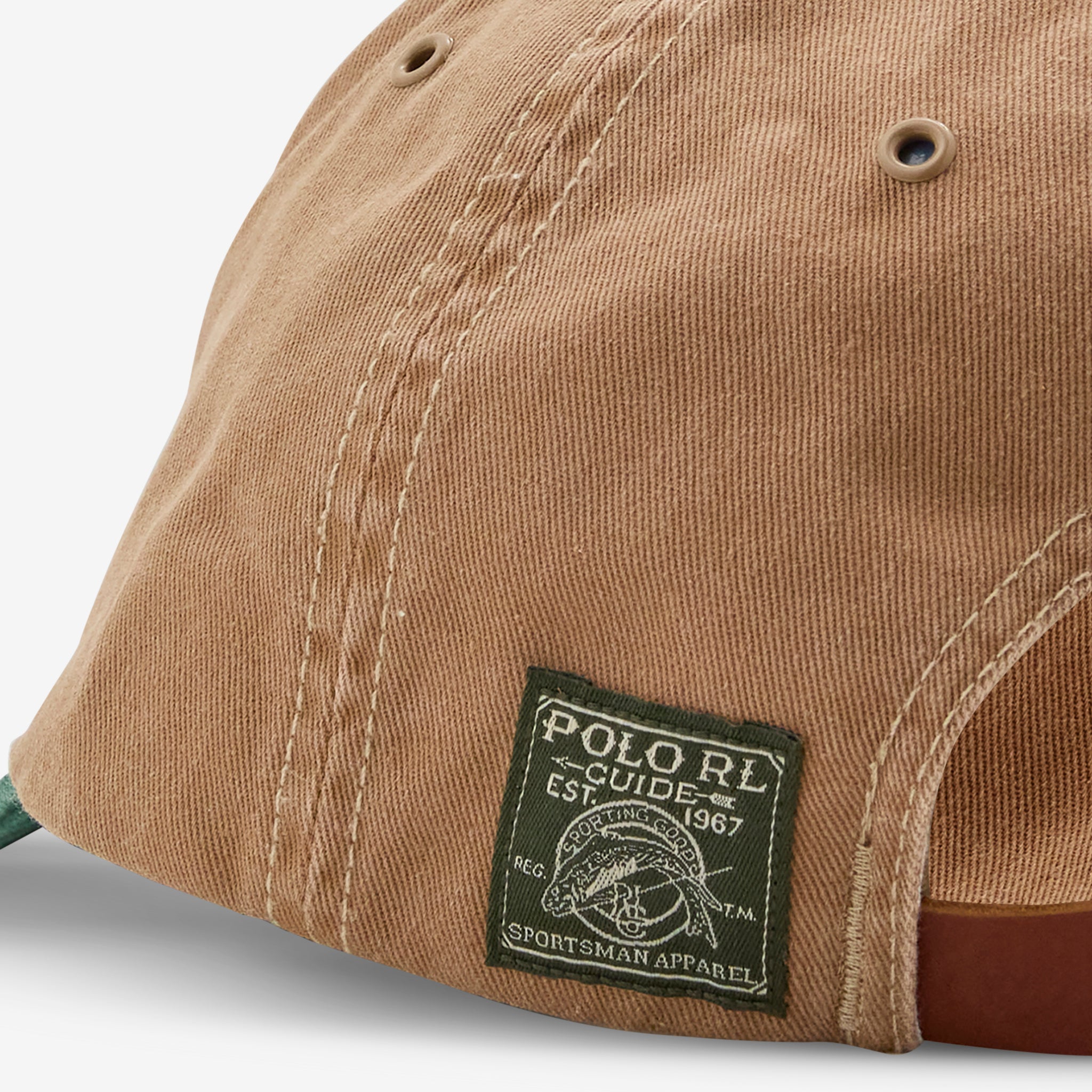 Polo Sportsman Cap in Rustic Tan with Vintage Pine Print