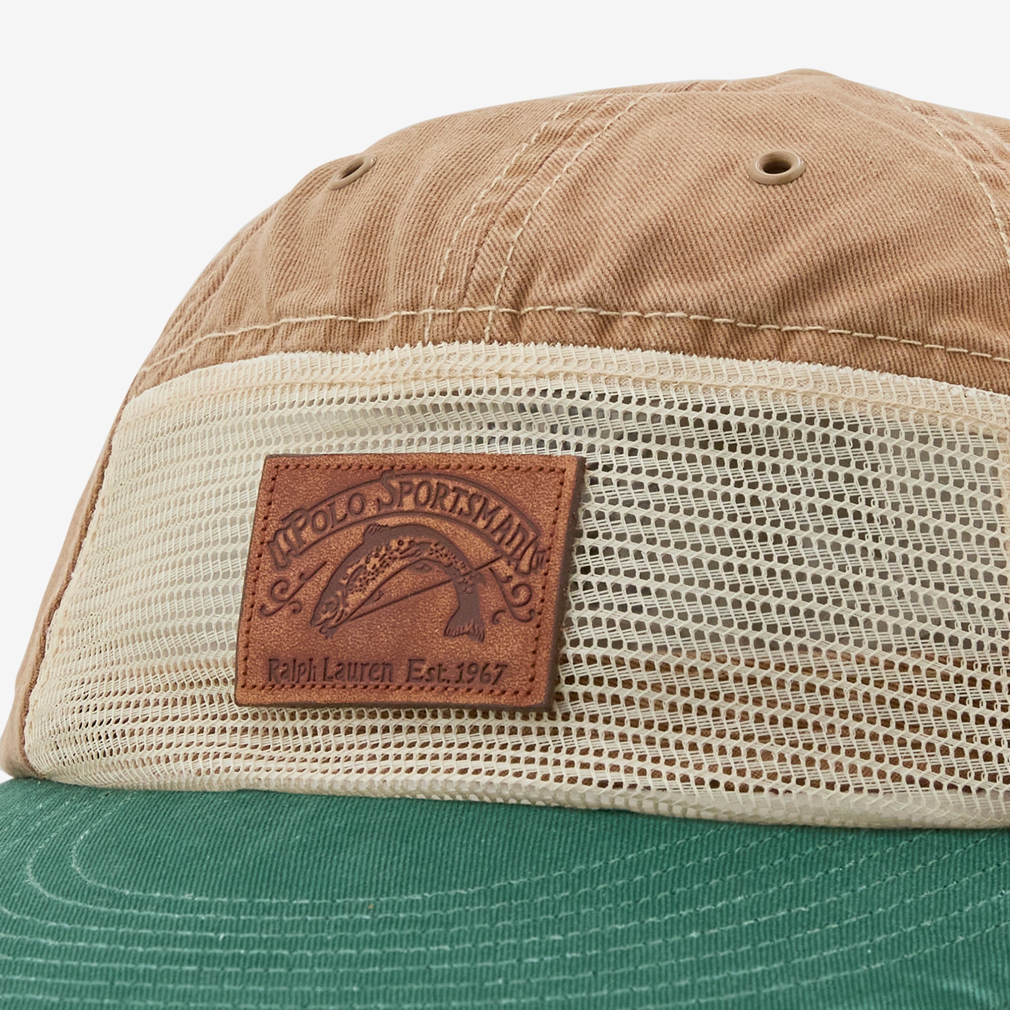 Polo Sportsman Cap in Rustic Tan with Vintage Pine Print