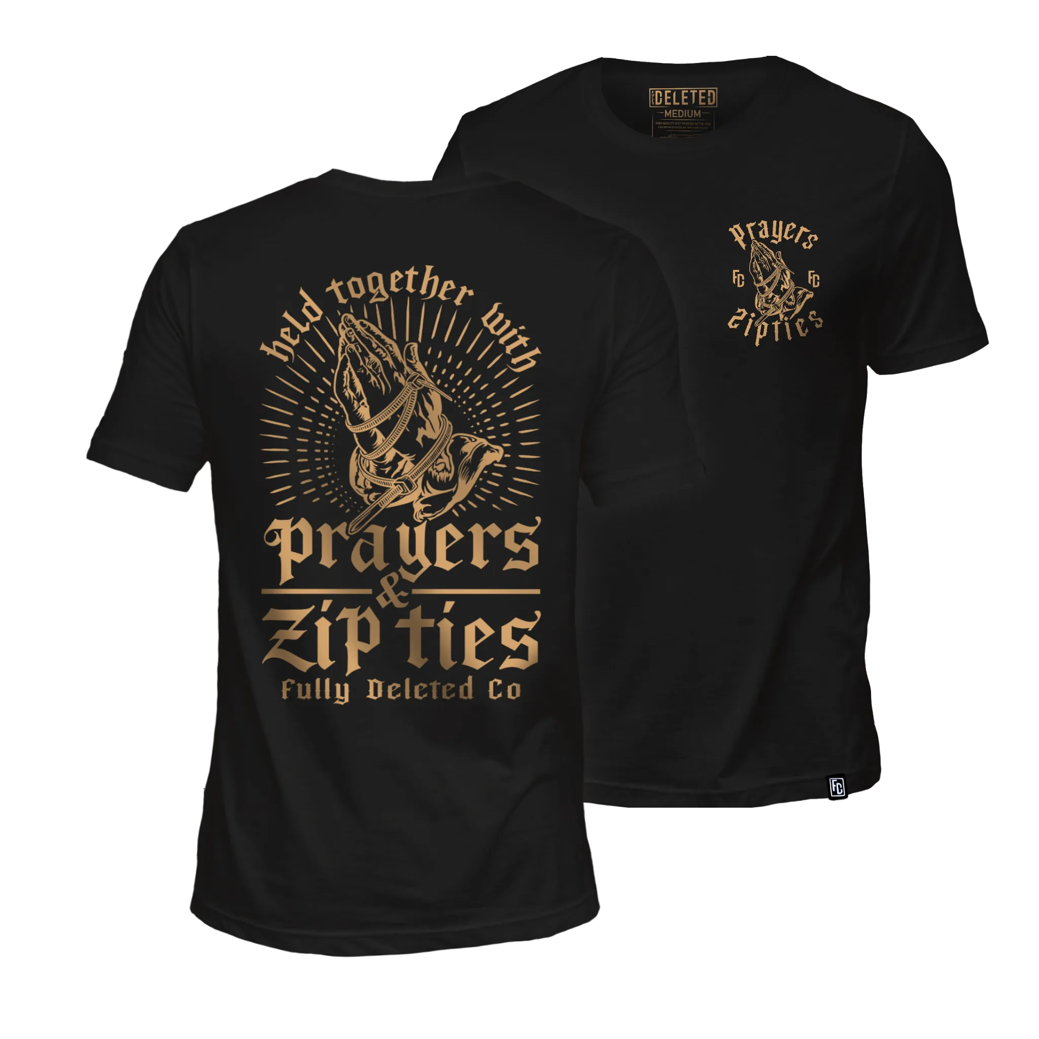 Black Premium T-Shirt - PRAYERS & ZIPTIES