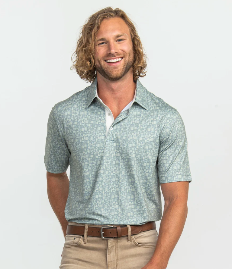 Printed Southern Polo Shirt