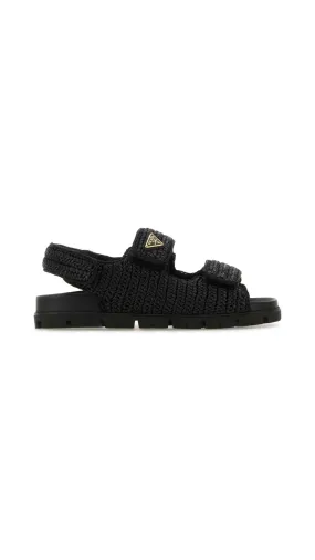 Black Raffia Sandal