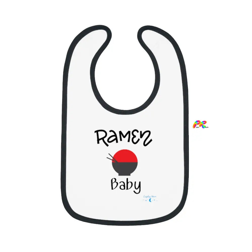 Ramen Baby Bib with Contrast Trim in Jersey Material