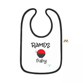 Ramen Baby Bib with Contrast Trim in Jersey Material