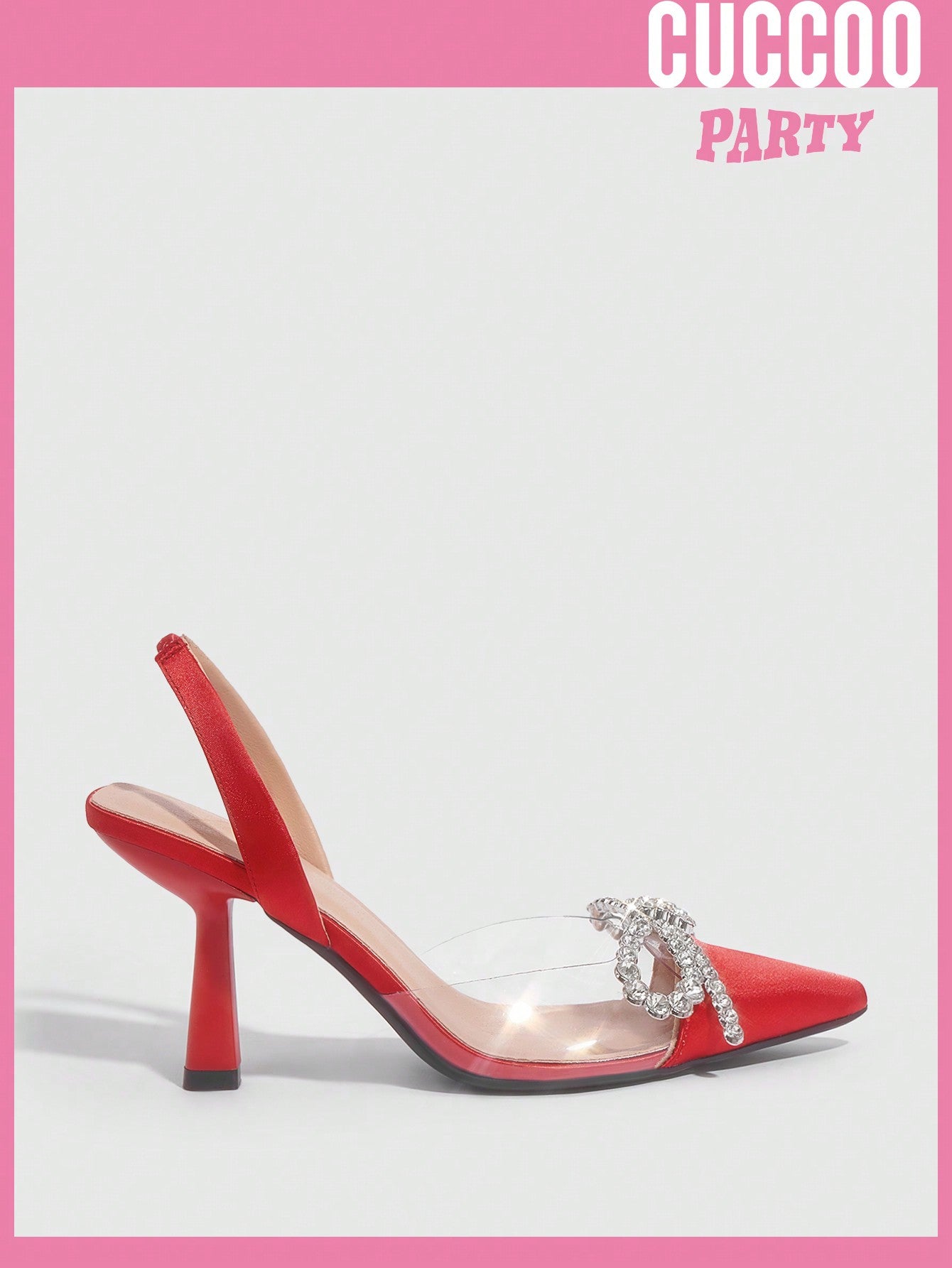 Red Rhinestone Bow High Heels - Fashionable Pumps for Valentine's Day/Wedding, Spring & Summer Wedding Shoes