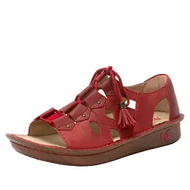 Red Sandal with Oiled Finish- Valerie