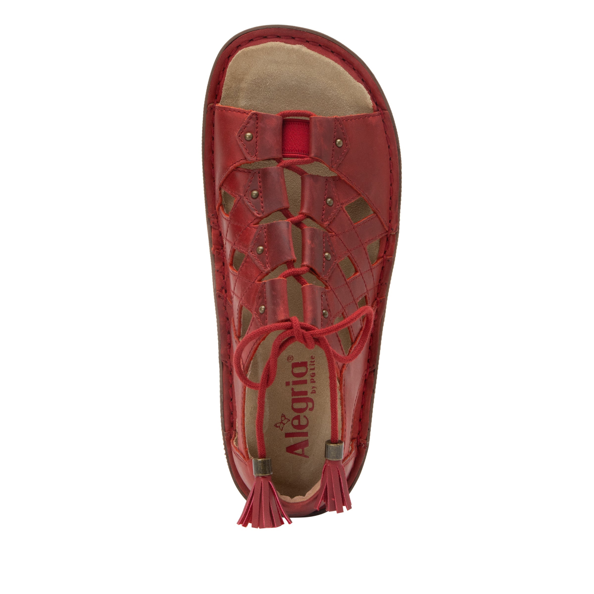 Red Sandal with Oiled Finish- Valerie