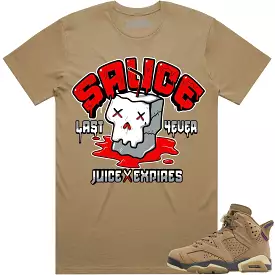 Red Sauce Matching Shirt for Jordan 6 Gore Tex Brown Kelp 6s