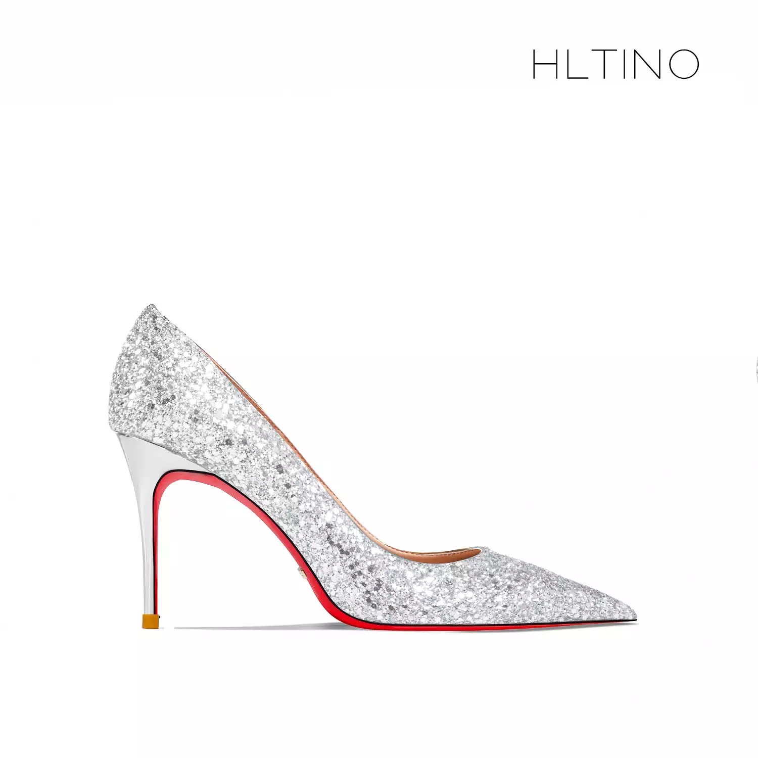 Red Women's Bridal Wedding Shoes: Pointed Bottom, Sexy Stiletto, Glitter High Heel, Evening Dress